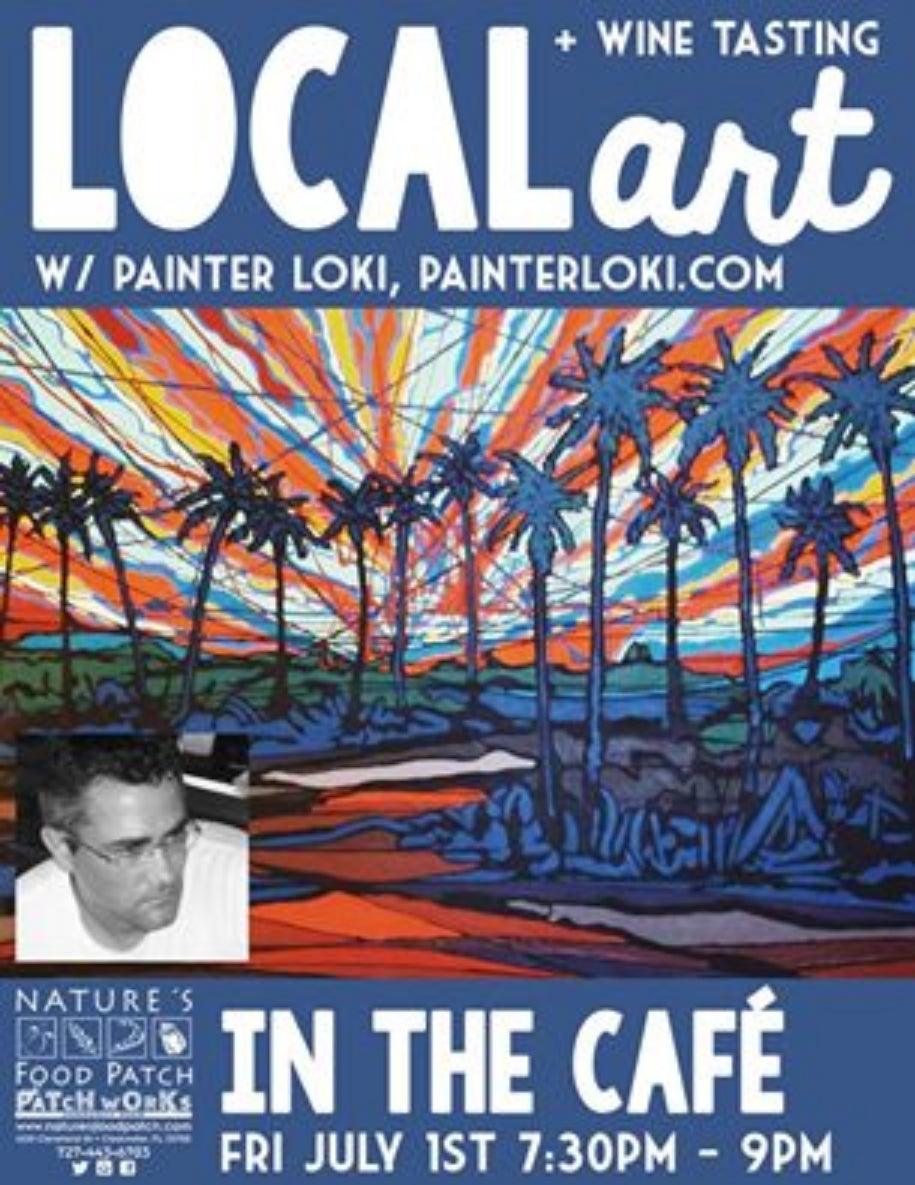 (Past) - Painter Loki Show Invite - Natures Food Patch - 'Art in the Cafe'