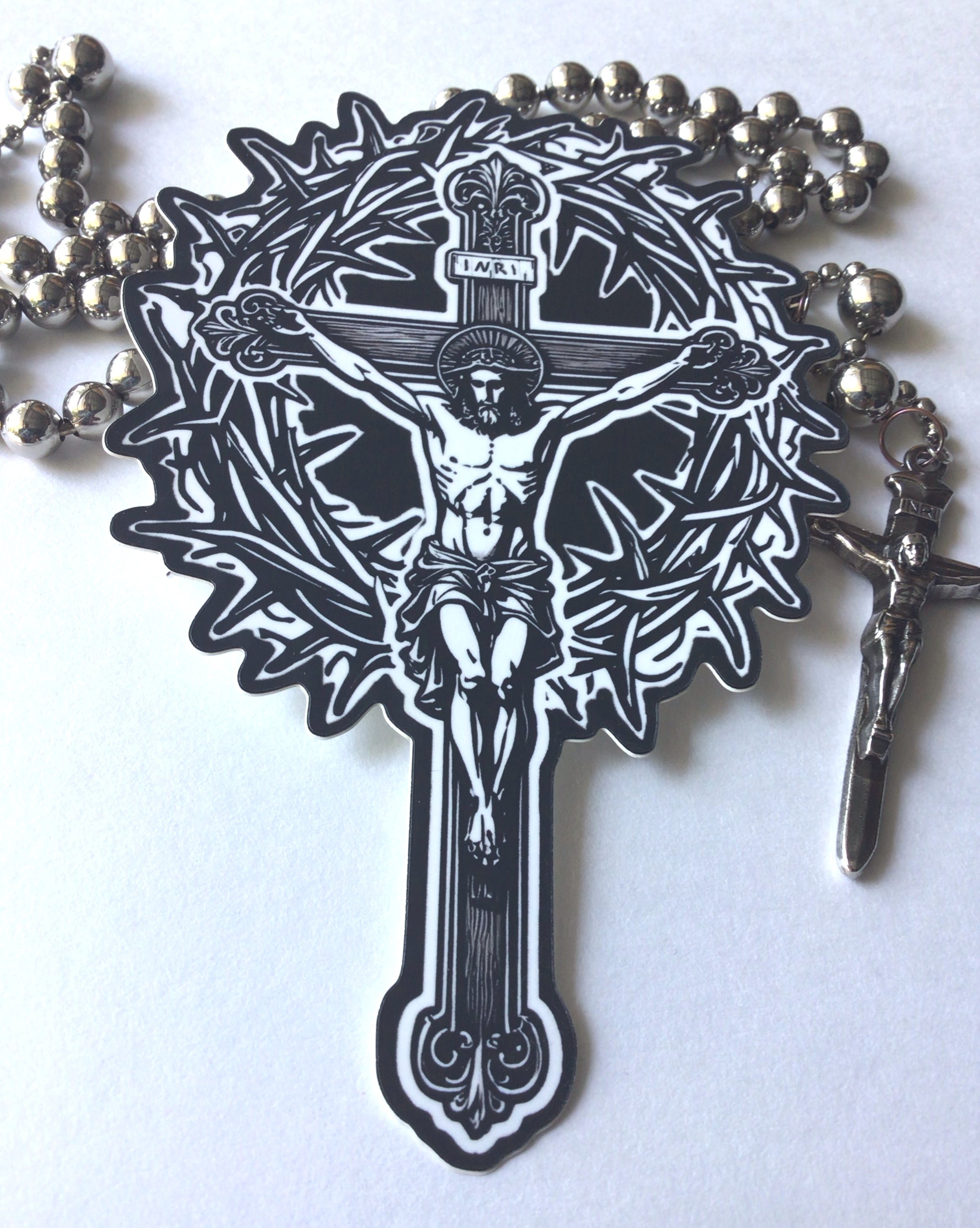Crucifix and Crown of Thorns - Sticker – The Art of Chris Geremia